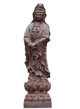 天然雕刻供奉红木客厅观音佛像