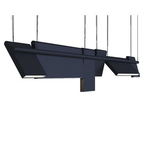 现代简约铁艺LED方块串连长方形吊灯 酒吧前台客餐厅美容养生馆灯