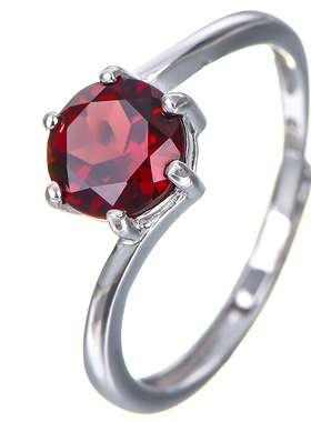经典天然鸽血红宝石戒指石榴石