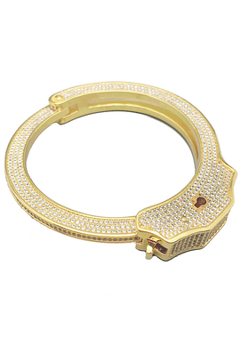 满钻镶嵌手铐手镯嘻哈说唱手链