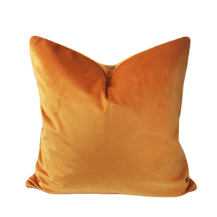 桔黄桔红橙色简约纯色绒布现代抱枕靠垫沙发靠背腰枕样板房咖啡店