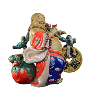 石湾公仔工艺精品家居门客厅电视柜办公室招财装饰弥勒笑佛像摆件