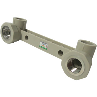 PPR双联内丝弯头灰色4分20双连体水管花洒淋浴龙头专用接头定位器