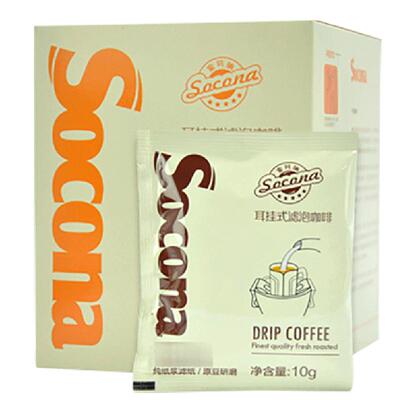 Socona 耶加雪菲风味挂耳咖啡 滤泡式手冲耳挂纯黑咖啡粉100g包邮