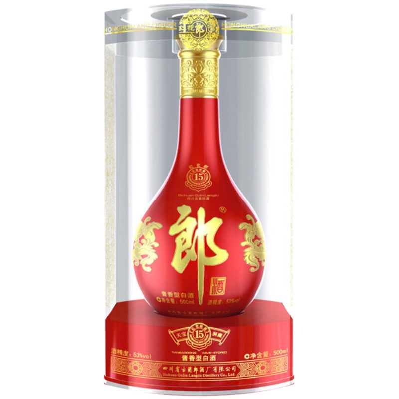 郎酒红花郎15 53度500ml酱香型白酒红十五单瓶双瓶整箱婚宴喜酒