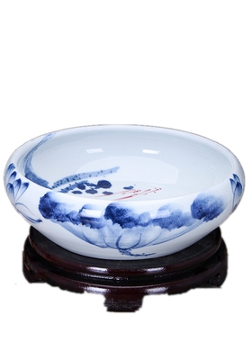 景德镇陶瓷器养鱼缸花盆水仙睡莲碗莲水培瓷缸笔洗水浅创意花盘