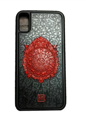 大漆雕漆 双色一体九宫八卦 漆器手机壳iPhone6/7/8Plus/11/12MAX
