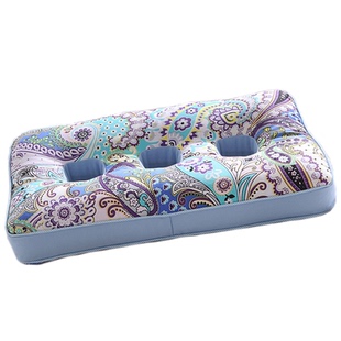 三洞荞麦枕老人专用枕头护耳枕带洞枕头粗布滚边立体荞麦枕芯三孔