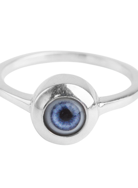 欧美眼睛泰银迷你朋克风戒指