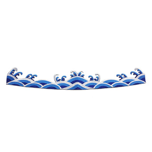 海水祥云刺绣布贴 刺绣云纹布贴 云纹花边 波浪纹花边服装辅料