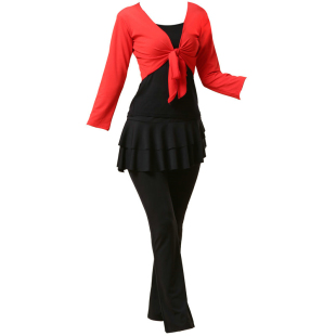 广场舞服装成人女新款拉丁舞裤健身运动跳舞裤长裤子舞蹈连体裤裙