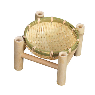 包邮竹编迷你小果篮零食干果盘糕点茶点盘 簸箕竹筐竹篓 点心盘