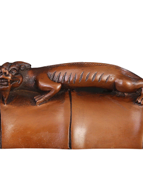 徽匠铜韵 紫铜螭龙镇尺文房四宝镇纸铜工艺品摆件书房办公室摆设