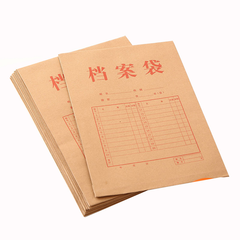 10个装得力牛皮纸档案袋文件袋简历加厚投标资料袋标书合同病历袋