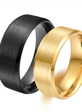 张艺兴同款黑色戒指男就是个性