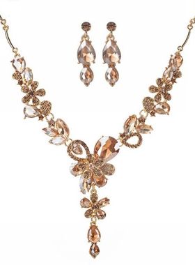 欧美奢华宝石装饰项链礼服晚宴