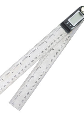 开拓 200-300mm公英制直尺 电子数显角度尺 角尺 量角器 220218