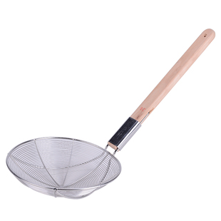 不锈钢捞篱大漏勺钢丝篱炸篱网漏木柄笊篱饺子捞网商用过滤网