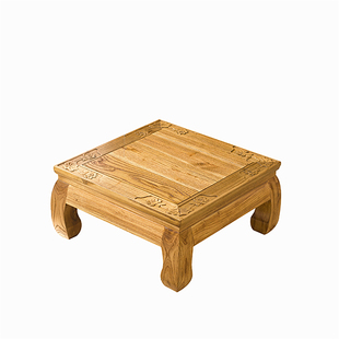 榻榻米茶几中式地台阳台飘窗桌榆木炕桌矮桌方桌小桌子禅意茶道桌