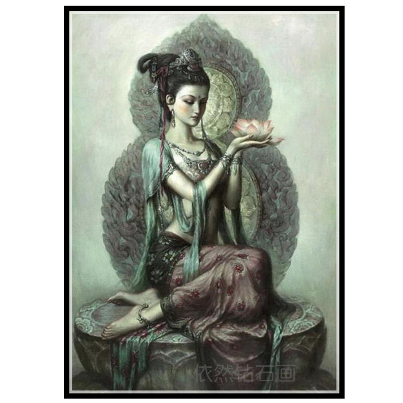 吉祥天钻石绣敦煌壁画莲花佛新款