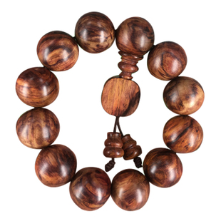 正宗海南黄花梨手串20紫油梨鬼脸佛珠精品虎皮纹对眼海黄手链念珠