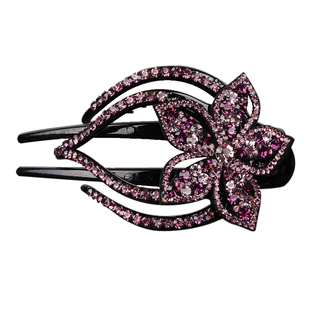 发夹鸭嘴夹韩国头饰花朵亚克力成人一字夹日韩大号盘发水钻发卡子