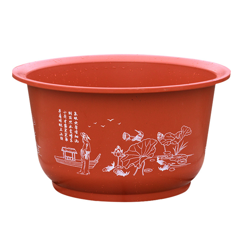 简约荷花盆无孔塑料加厚水培花盆