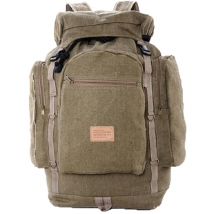 80L特超大容量加厚旅行帆布双肩背包休闲大包远足长途打工棉被包
