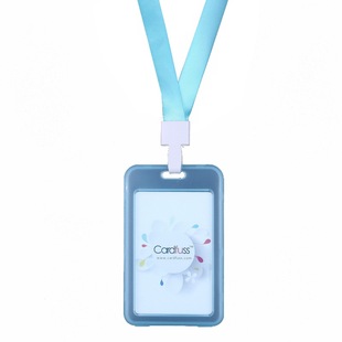 卡仕达双面透明塑料证件卡套工作证挂绳工牌卡套胸卡套员工厂牌吊绳定制环保扣挂绳定制logo腰牌门禁卡挂牌套