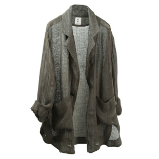 西装外套男休闲宽松潮日系复古百搭超薄麻纱防晒透气夏季港风夹克