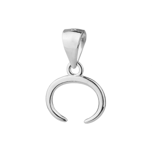 S925纯银牛角扣牛鼻扣平安扣吊坠夹扣diy葫芦吊坠扣镶嵌玉石银扣