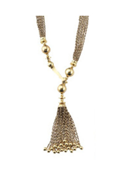 欧美奢华 金色流苏复古夸张时尚长款项链毛衣链女大牌衣服配饰品