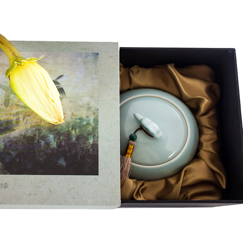 舟山特产瑶莲观音莲花茶 花茶礼盒装雅荷瓷瓶典藏版 18朵伴手礼