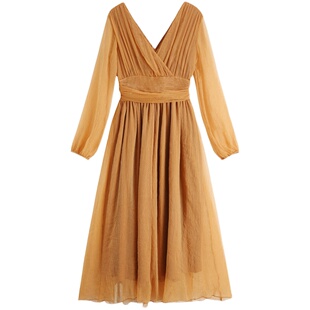 旅行女装摩洛哥海边度假民族风连衣裙法国复古沙漠沙滩很仙的长裙