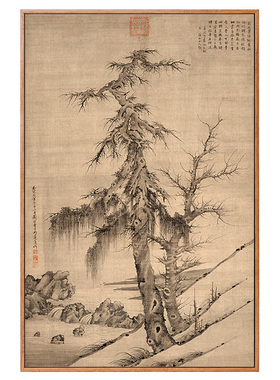 《清泉乔木图》玄关装饰画新中式