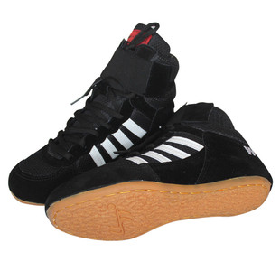 儿童拳击鞋低帮男散打鞋高帮格斗训练鞋摔跤鞋跤靴长靴拳击鞋男女