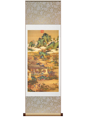 郎世宁国画古风卷轴画装饰十二月