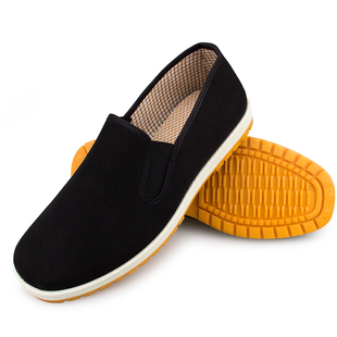 冬季中老年休闲老北京布鞋男单防滑透气牛筋底黑布鞋工作布男棉鞋