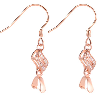 925纯银耳环配件手工自制珍珠翡翠平安扣夹扣耳钩耳扣耳环diy配件