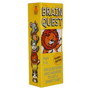 现货 英文原版 大脑任务 Brain Quest for Kindergarten 智力开发卡片书 5-6岁 益智早教 第四版升*版 美国学前练习获奖系列