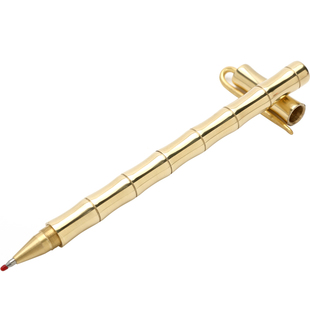 通用笔芯创意黄铜笔复古签字商务办公中性笔定制礼品公司logo刻字
