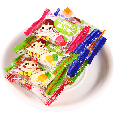 不二家夹心棉花糖水果味夹心500g结婚庆喜糖散装糖果零食批发