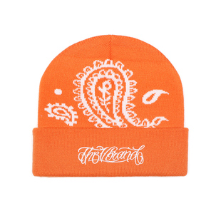 THE V BRAND美式街头西岸风腰果花提花国潮青少年针织毛线帽棉帽