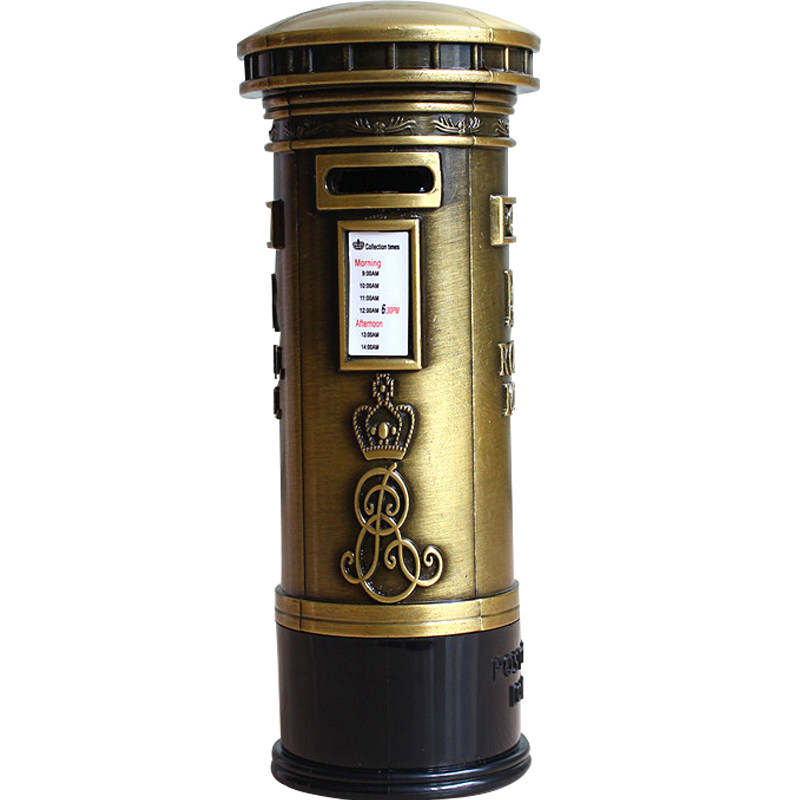 英国邮筒存钱罐欧式风金属工艺品