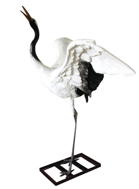 玻璃钢发光花园夜景照明水池仙鹤