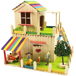 雪糕棒diy小屋材料木片木棒冰棍棒雪糕棍手工制作小房子模型材料