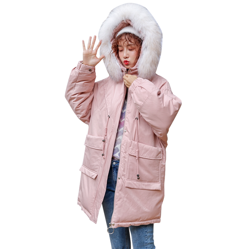 棉衣女冬装2019新款韩版宽松时尚外套连帽棉袄保暖羽绒棉服小清新