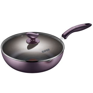 苏泊尔不粘炒锅煎锅电磁炉燃气灶通用少油烟聚油煎炒平底锅PJ28R4