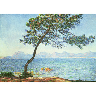 昂蒂布的树莫奈风景画油画布印刷喷绘仿制油画客厅沙发背景装饰画