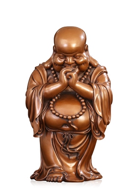 纯紫铜恭喜家居饰品招财弥勒佛像